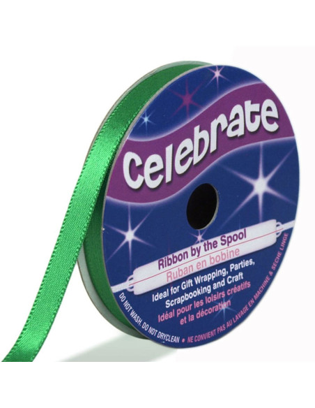 Donkergroen satijnen lint Celebrate - 6 mm x 6 meter