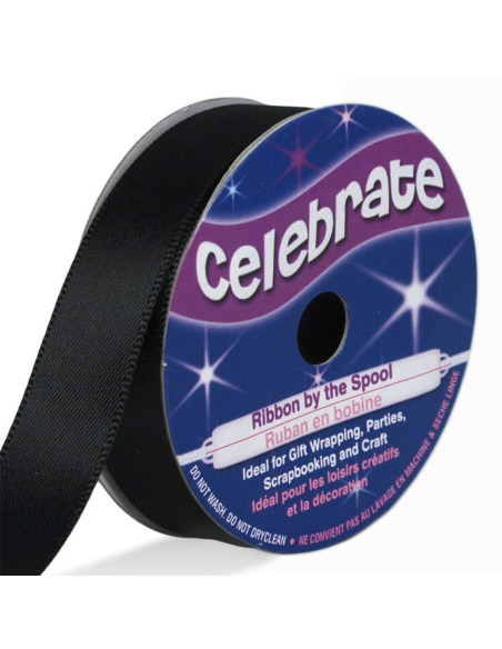 Zwart satijnen lint Celebrate - 13 mm x 6 meter