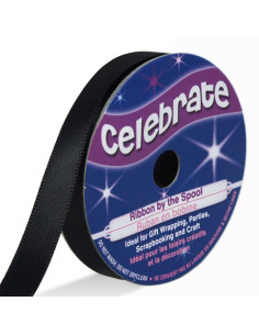 Zwart satijnen lint Celebrate - 9 mm x 6 meter