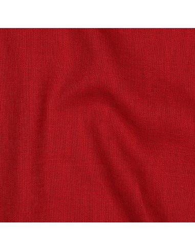 Tissu lin coton lavé - Rouge carmin