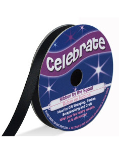 Zwart satijnen lint Celebrate - 6 mm x 6 meter