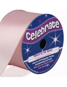 Satijnen lint Celebrate roze - 38 mm x 4 meter