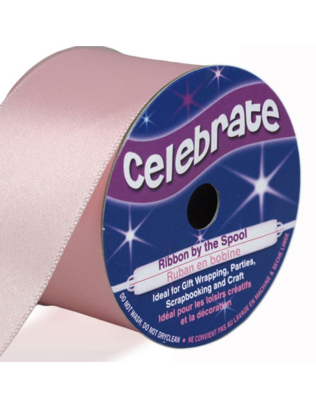 Satijnen lint Celebrate roze - 38 mm x 4 meter