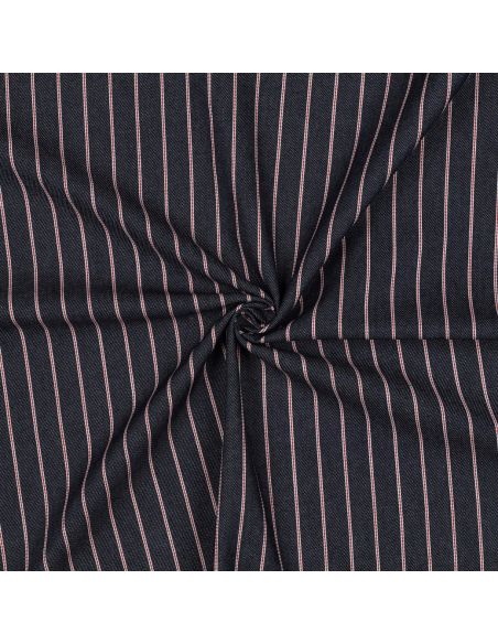 Tissu Denim léger à rayures fines - Bleu denim