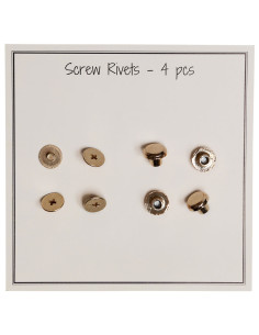 Set van 4 metalen schroefklinknagels 8,2 x 6 mm - Goud