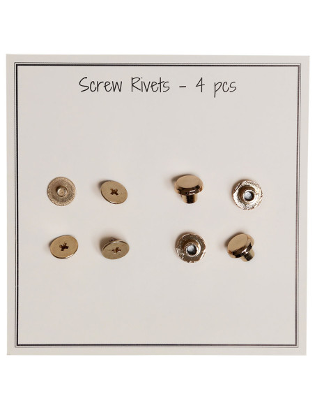 Set van 4 metalen schroefklinknagels 8,2 x 6 mm - Goud