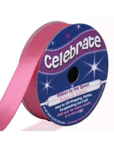 Satijnen lint Celebrate felroze - 13 mm x 6 meter