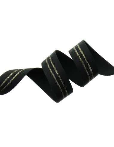 Sangle bagagerie rayé lurex - Noir