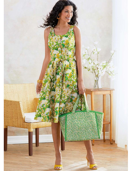 Jurkpatroon, riem en handtas - Butterick 6674