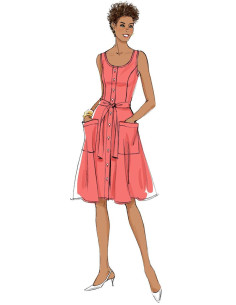 Jurkpatroon, riem en handtas - Butterick 6674 2