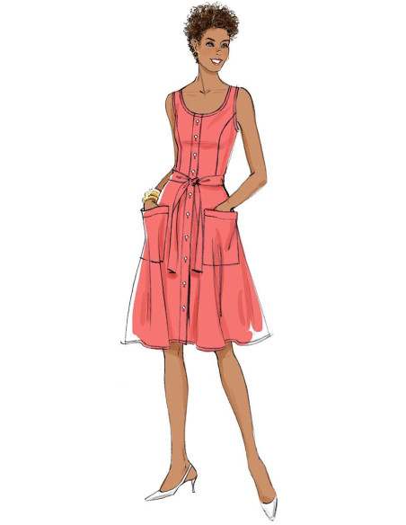 Jurkpatroon, riem en handtas - Butterick 6674
