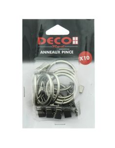 Lot de 10 anneaux 35 mm à pinces crocodile - Argent mat 2