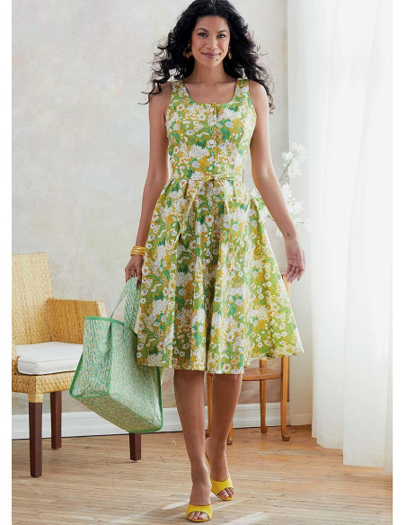 Jurkpatroon, riem en handtas - Butterick 6674