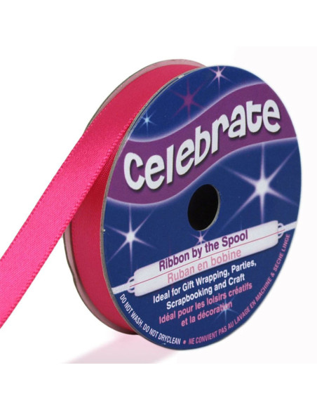 Satijnen lint Celebrate fuchsia - 9 mm x 6 meter