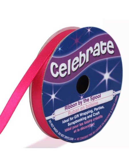 Celebrate satijnen lint fuchsia - 6 mm x 6 meter