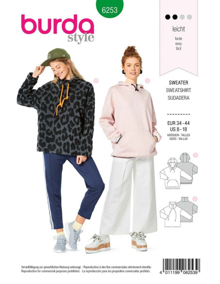 Sweatshirt patroon - Burda 6253