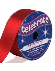 Satijnen lint Celebrate rood - 25 mm x 4 meter
