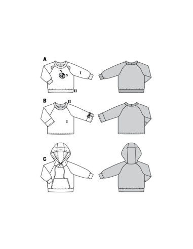 Sweatshirt met capuchon patroon - Burda 9308
