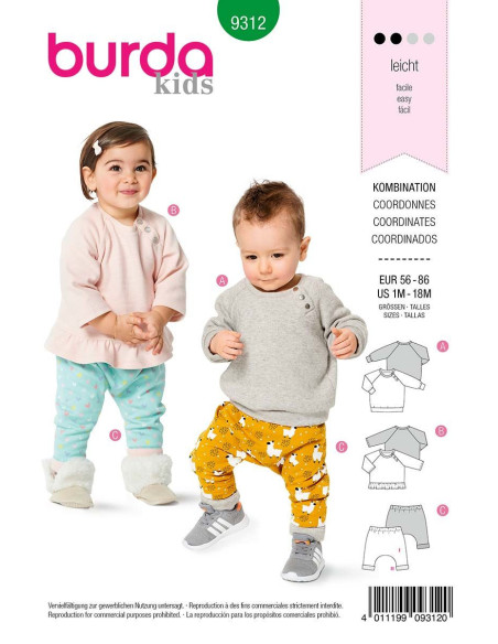 T-shirt en elastische broek patroon - Burda 9312