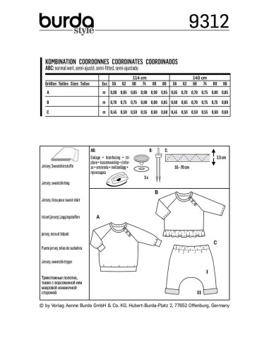 T-shirt en elastische broek patroon - Burda 9312