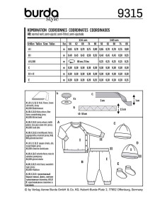 Muts, broek en sweatshirt jas patroon - Burda 9315 2