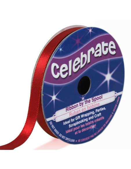 Celebrate satijnen lint rood - 6 mm x 6 meter