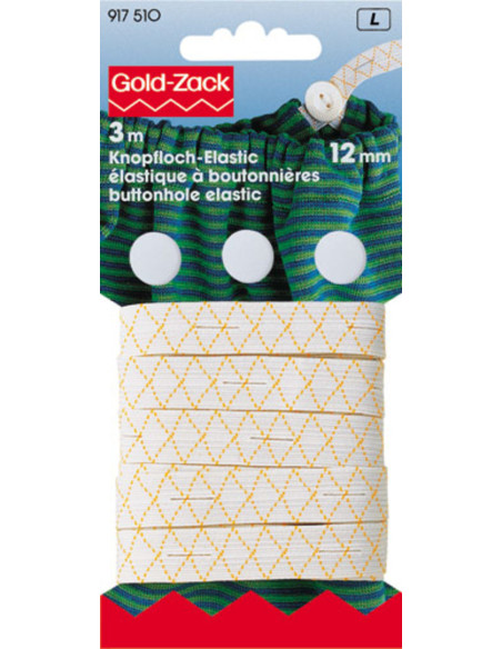 Knopenelastiek 12 mm met 3 knopen