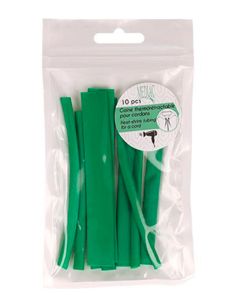 Lot de 10 gaines thermorétractable pour extrémité de cordon - Vert 2