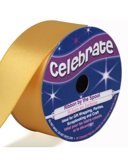 Satijnen lint Celebrate goud - 25 mm x 4 meter