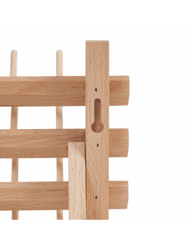 Houten display voor 25 klosjes garen