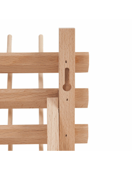 Houten display voor 25 klosjes garen