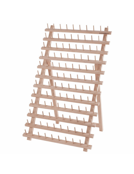 Houten display voor 120 klosjes garen