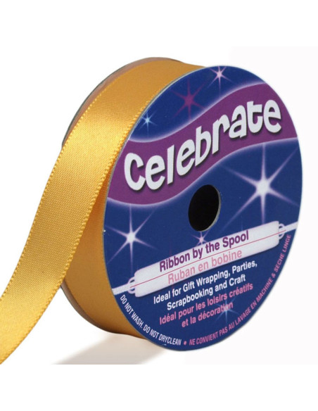 Satijnen lint Celebrate goud - 13 mm x 6 meter