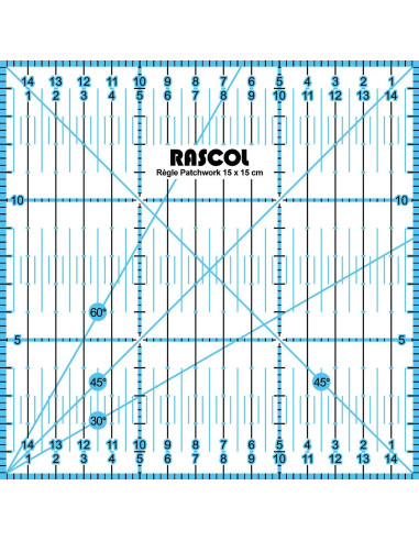 Rascol patchwork liniaal 15 x 15 cm