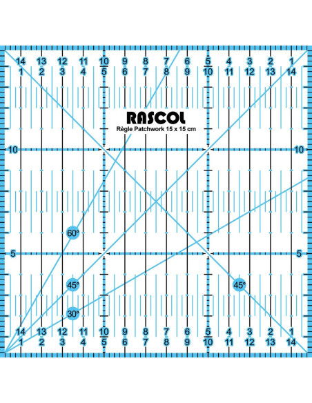 Rascol patchwork liniaal 15 x 15 cm