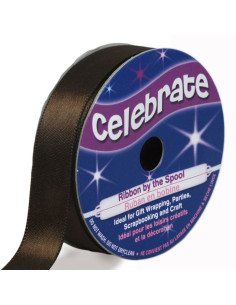 Satijnen lint Celebrate chocolade - 13 mm x 6 meter