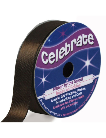 Satijnen lint Celebrate chocolade - 13 mm x 6 meter