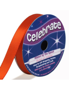 Satijnen lint Celebrate oranje - 9 mm x 6 meter