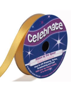 Satijnen lint Celebrate goud - 9 mm x 6 meter