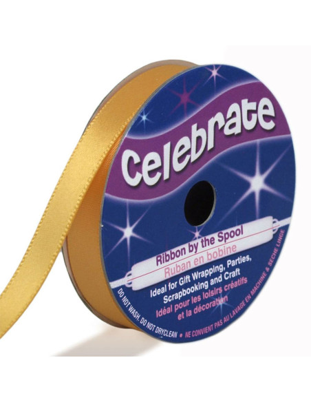 Satijnen lint Celebrate goud - 9 mm x 6 meter