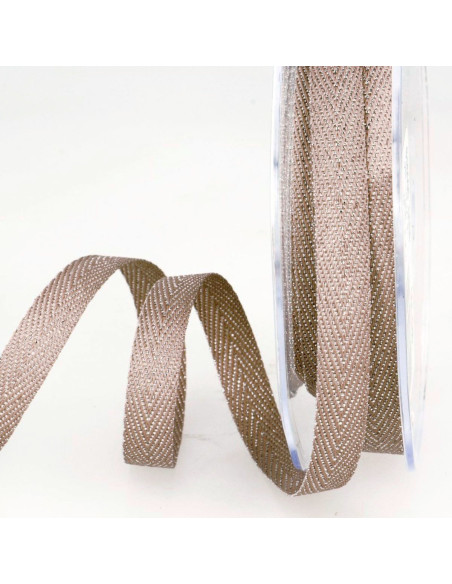 Metallisch keperband - Beige