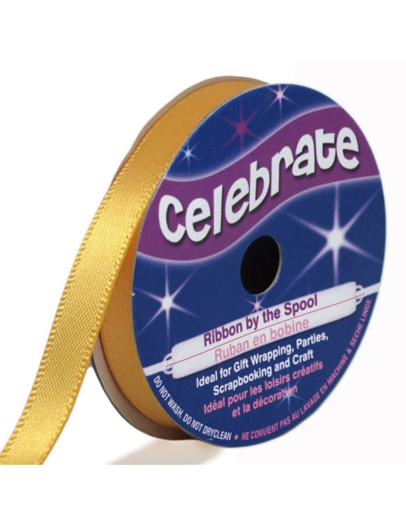 Satijnen lint Celebrate goud - 6 mm x 6 meter