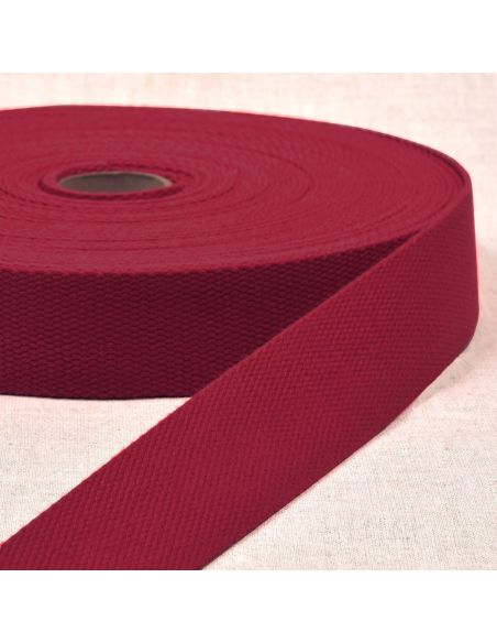 Polyester band met katoenen look - Rood
