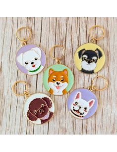 Lot de 5 anneaux marqueurs de maille - Petits chiens