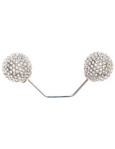 Schroefspeld met 2 koppen, zilverkleurig, 65 mm - Strass