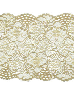Elastisch kant grote breedte - Beige
