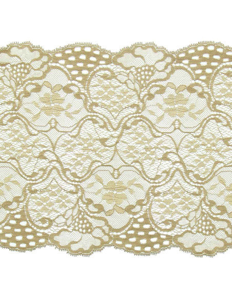 Elastisch kant grote breedte - Beige