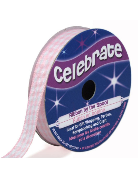 Vichy lint Celebrate roze - 9 mm x 5 meter
