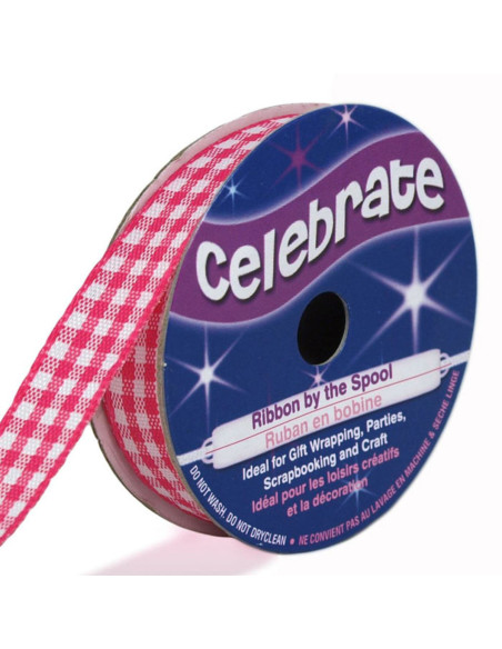 Vichy lint Celebrate fuchsia -15 mm x 4 meter
