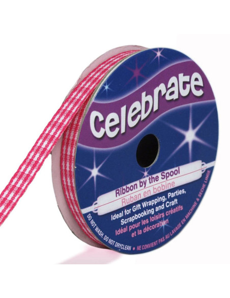 Vichy lint Celebrate fuchsia - 6 mm x 5 meter